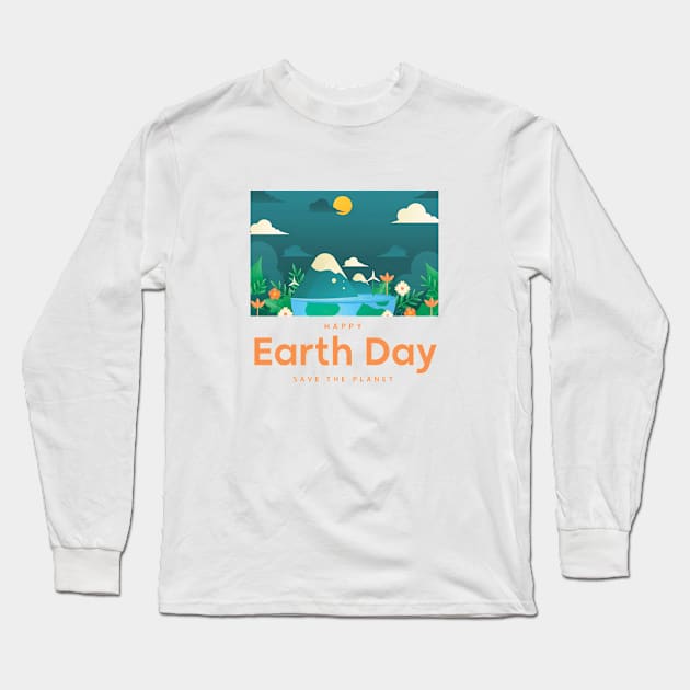 Happy earthday Long Sleeve T-Shirt by bamboonomads